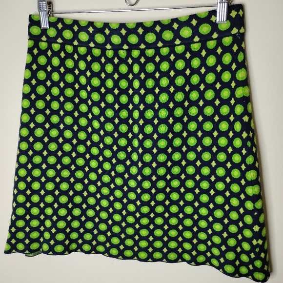 Cotton On Retro Knit Mini Skirt L Green/Navy Geometric Stretch Elastic Waist Y2K - Picture 4 of 5